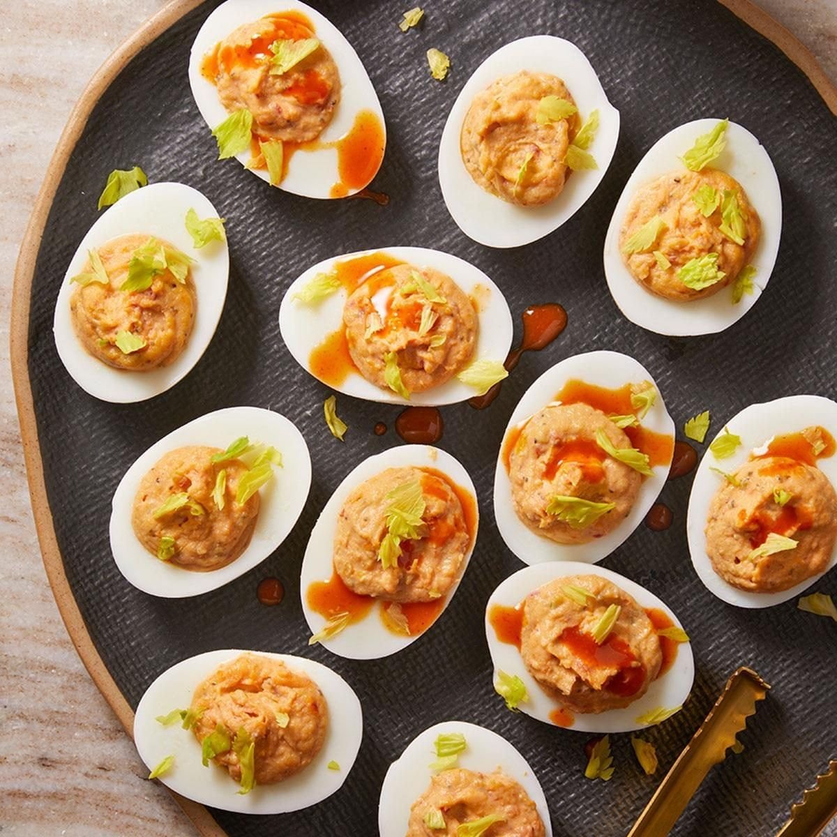 Bloody Mary Deviled Eggs