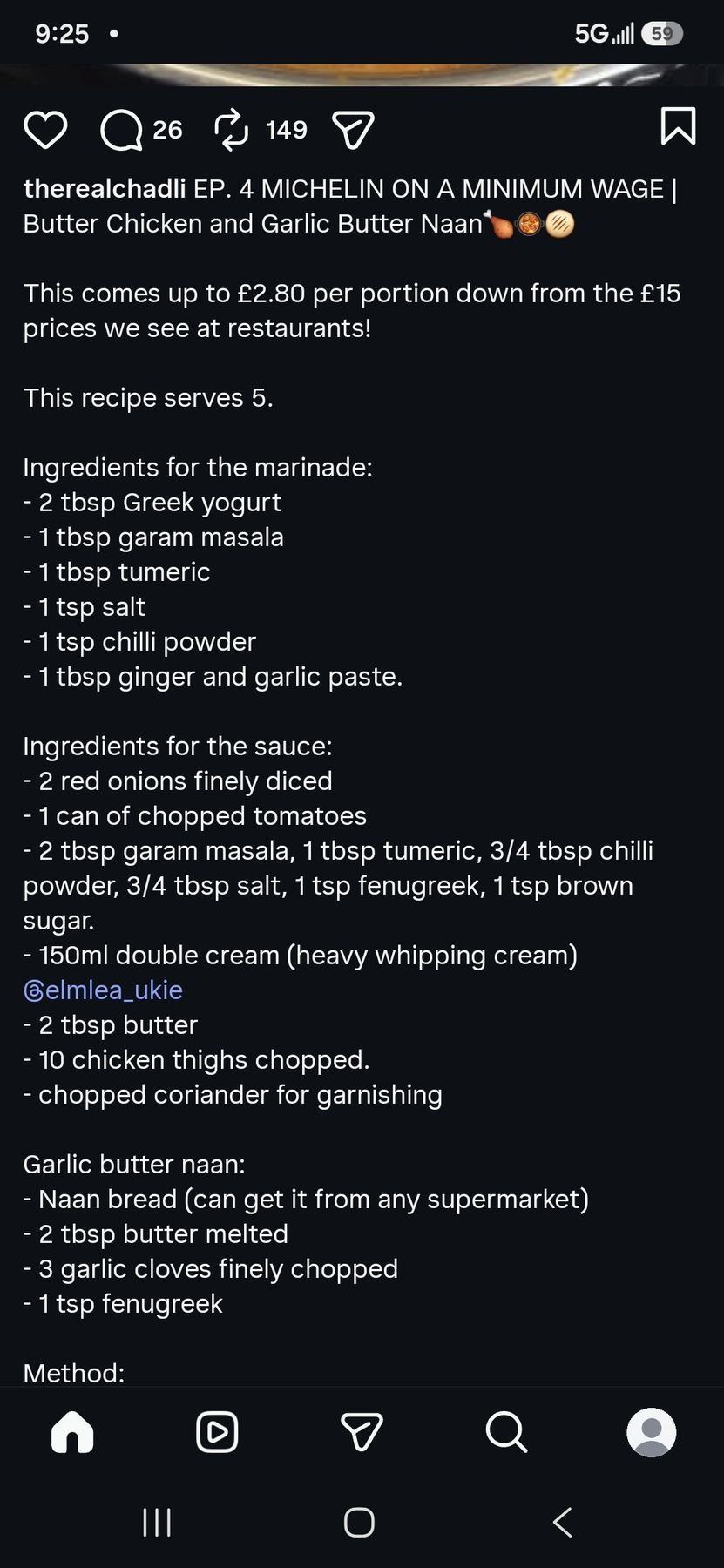 Butter Chicken and Garlic Butter Naan